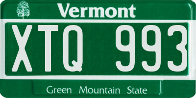 VT license plate XTQ993