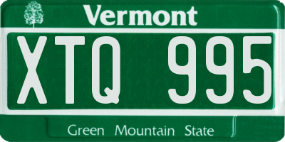 VT license plate XTQ995