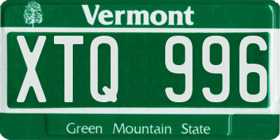 VT license plate XTQ996