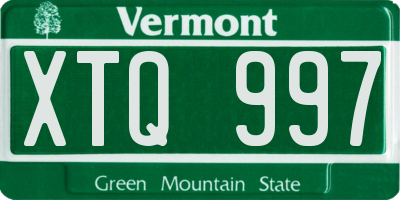 VT license plate XTQ997