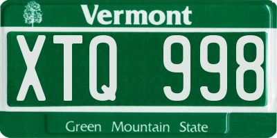 VT license plate XTQ998