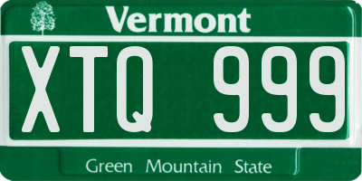 VT license plate XTQ999