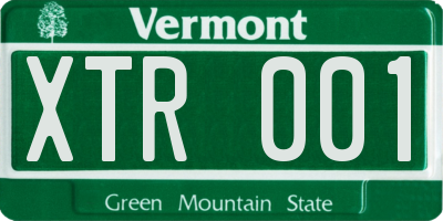 VT license plate XTR001