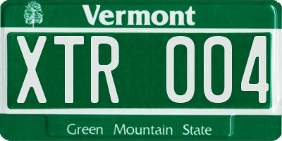 VT license plate XTR004