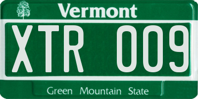 VT license plate XTR009