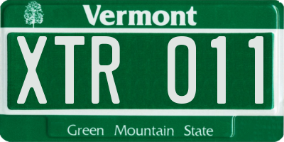 VT license plate XTR011