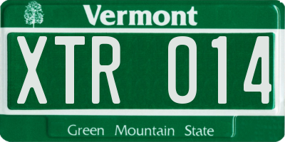 VT license plate XTR014