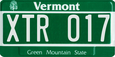 VT license plate XTR017