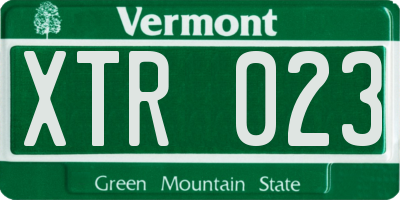 VT license plate XTR023