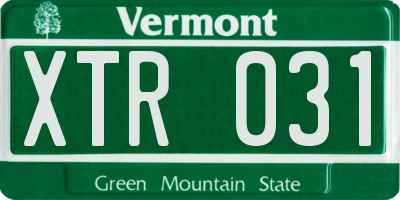 VT license plate XTR031