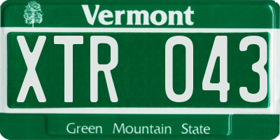 VT license plate XTR043