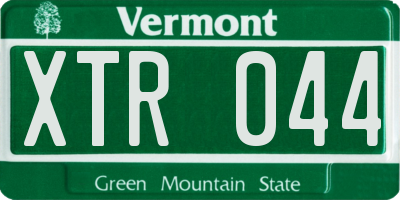 VT license plate XTR044