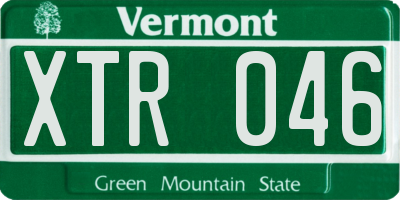 VT license plate XTR046