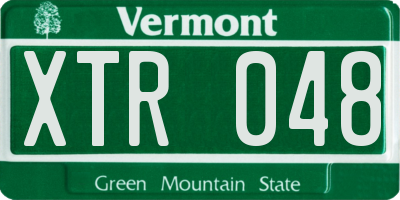 VT license plate XTR048