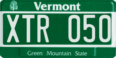 VT license plate XTR050