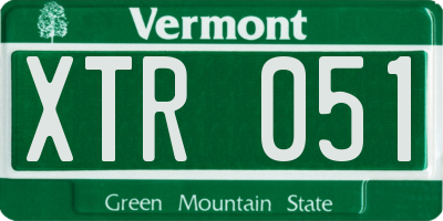 VT license plate XTR051
