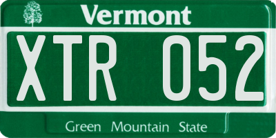 VT license plate XTR052