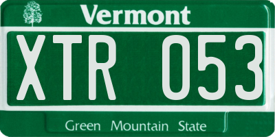 VT license plate XTR053