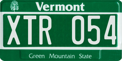 VT license plate XTR054