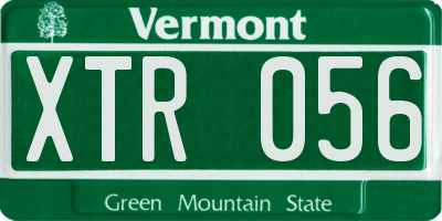 VT license plate XTR056