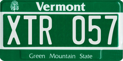 VT license plate XTR057
