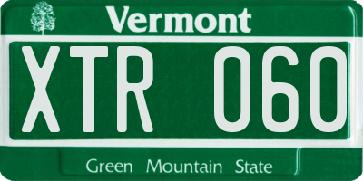VT license plate XTR060