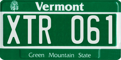 VT license plate XTR061