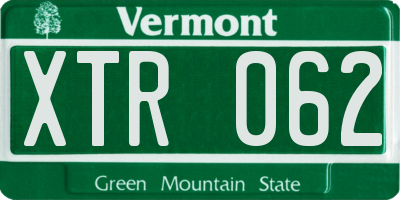 VT license plate XTR062