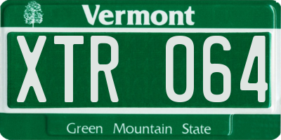VT license plate XTR064