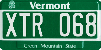 VT license plate XTR068