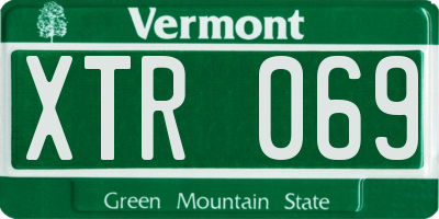 VT license plate XTR069