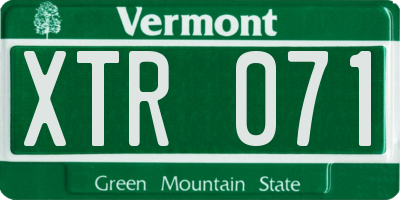 VT license plate XTR071