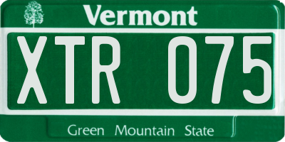 VT license plate XTR075