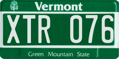 VT license plate XTR076