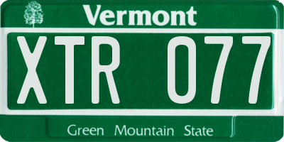 VT license plate XTR077