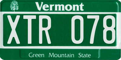 VT license plate XTR078