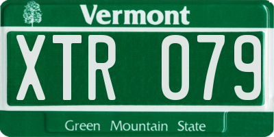 VT license plate XTR079