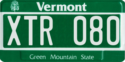 VT license plate XTR080