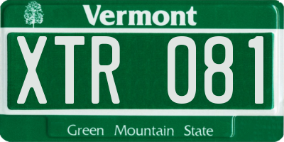 VT license plate XTR081