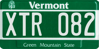 VT license plate XTR082
