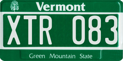VT license plate XTR083