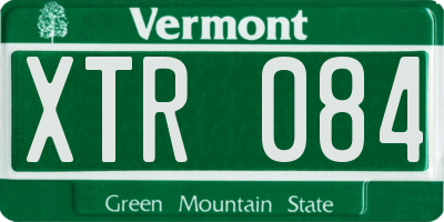 VT license plate XTR084