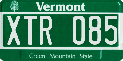 VT license plate XTR085
