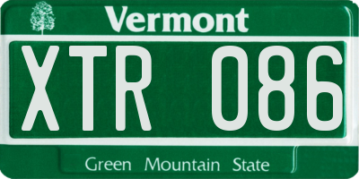 VT license plate XTR086