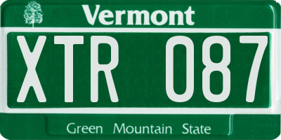 VT license plate XTR087