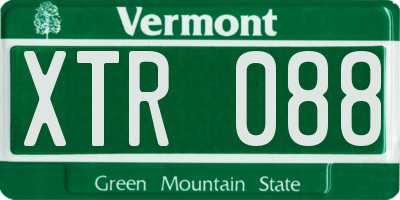 VT license plate XTR088