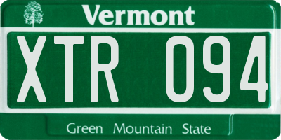 VT license plate XTR094