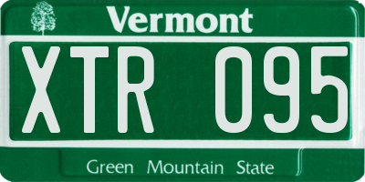 VT license plate XTR095