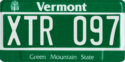 VT license plate XTR097