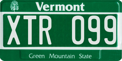 VT license plate XTR099